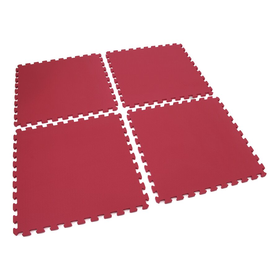 Modulare kinderliche spielende Parkmatte aus Schaumstoff (4 Stck.) SPARTAN SPORT - Länge 122 cm, Breite 122 cm, Höhe 1,4 cm - rote