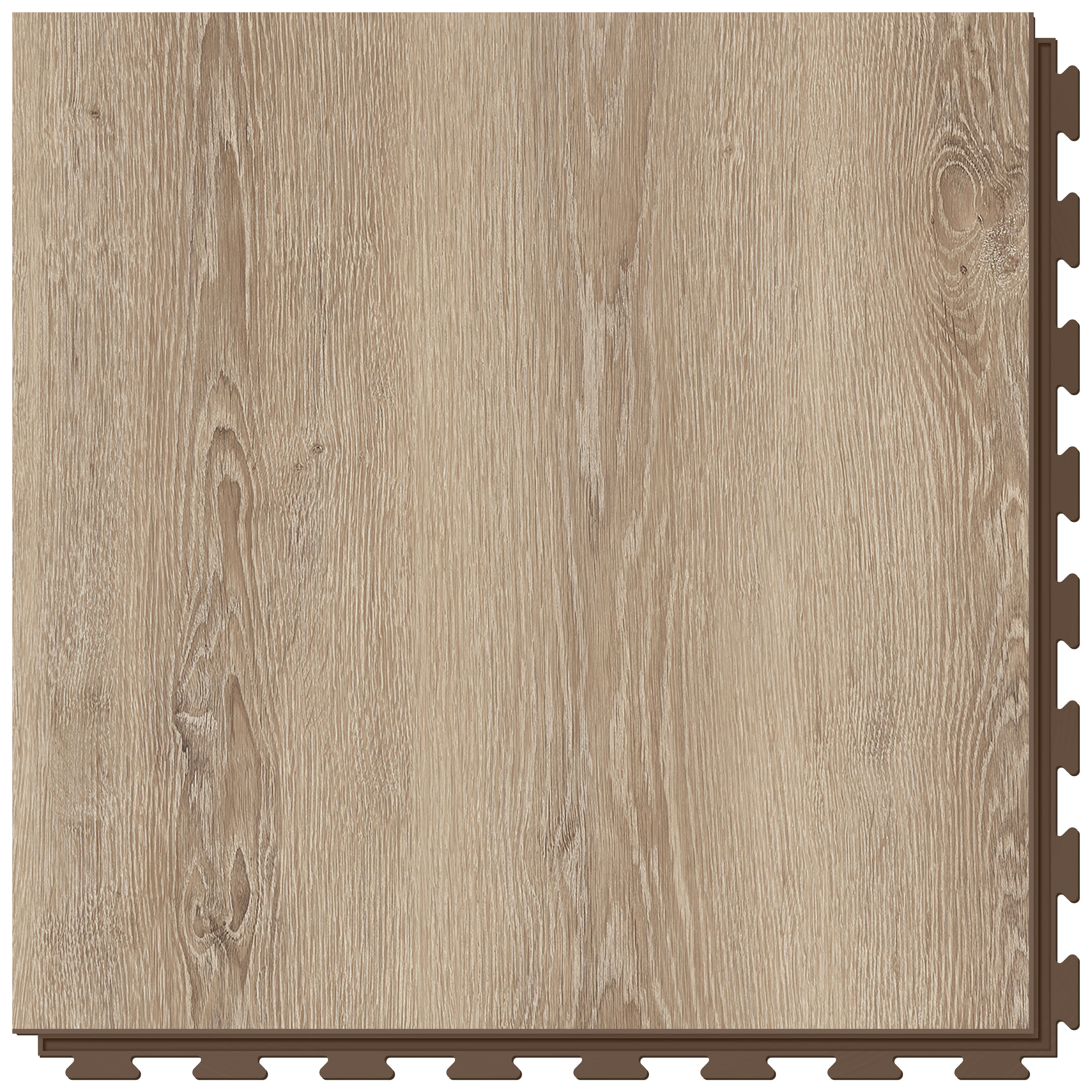 Hnědá PVC vinylová dlaždice Fortelock Business Tyrolean oak W001 Brown - délka 66,8 cm, šířka 66,8 cm, výška 0,7 cm