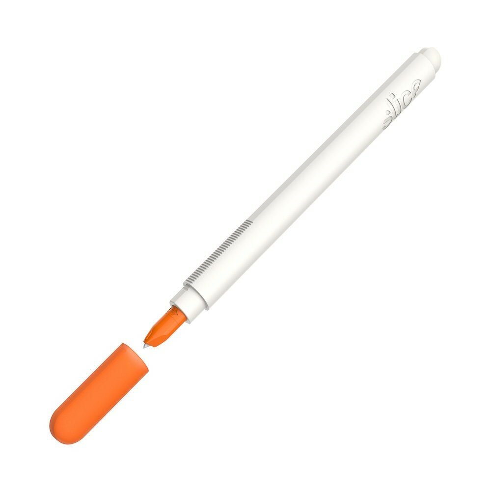 Biely plastový presný nôž SLICE - dĺžka 15,6 cm, šírka 1,3 cm a výška 1,3 cm