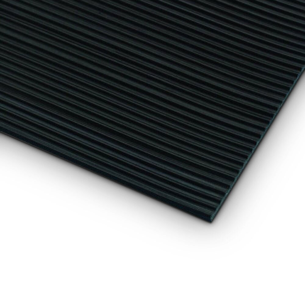 Čierna gumová rohož (metráž) DEFENDER RILLS MAT - dĺžka 1 cm, šírka 70 cm, výška 0,26 cm