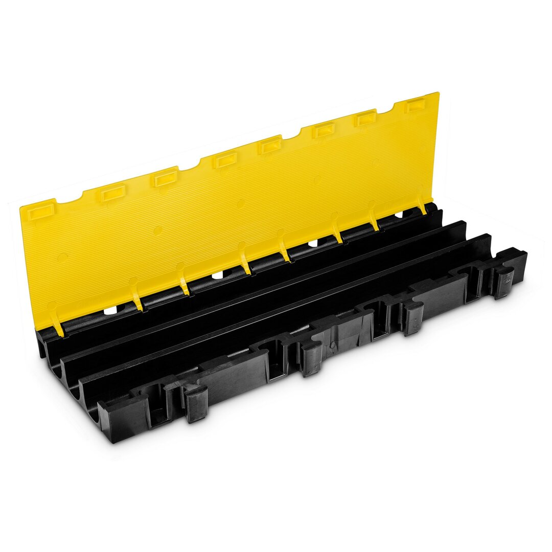 Čierno-žltý plastový modulárny káblový most s vekom DEFENDER 3 2D