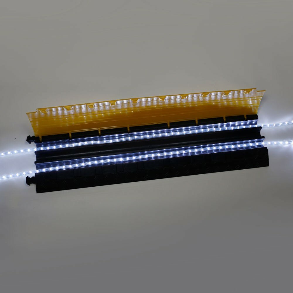 Čierno-žltý plastový káblový most s transparentným vekom DEFENDER 3 LUX - dĺžka 105 cm, šírka 60 cm a výška 7,3 cm