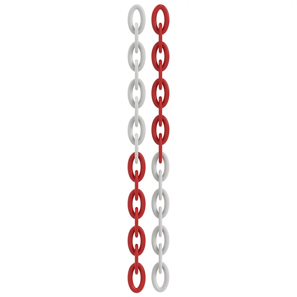 Abgrenzende Kette aus Kunststoff - Durchmesser 0,6 cm, Länge 250 cm - rot-weiße