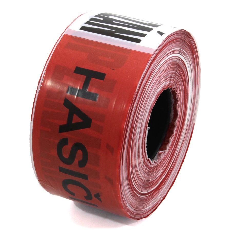 Bielo-červená vytyčovacia páska "HASIČI - VSTUP ZAKÁZAN" - dĺžka 500 ma šírka 7,5 cm