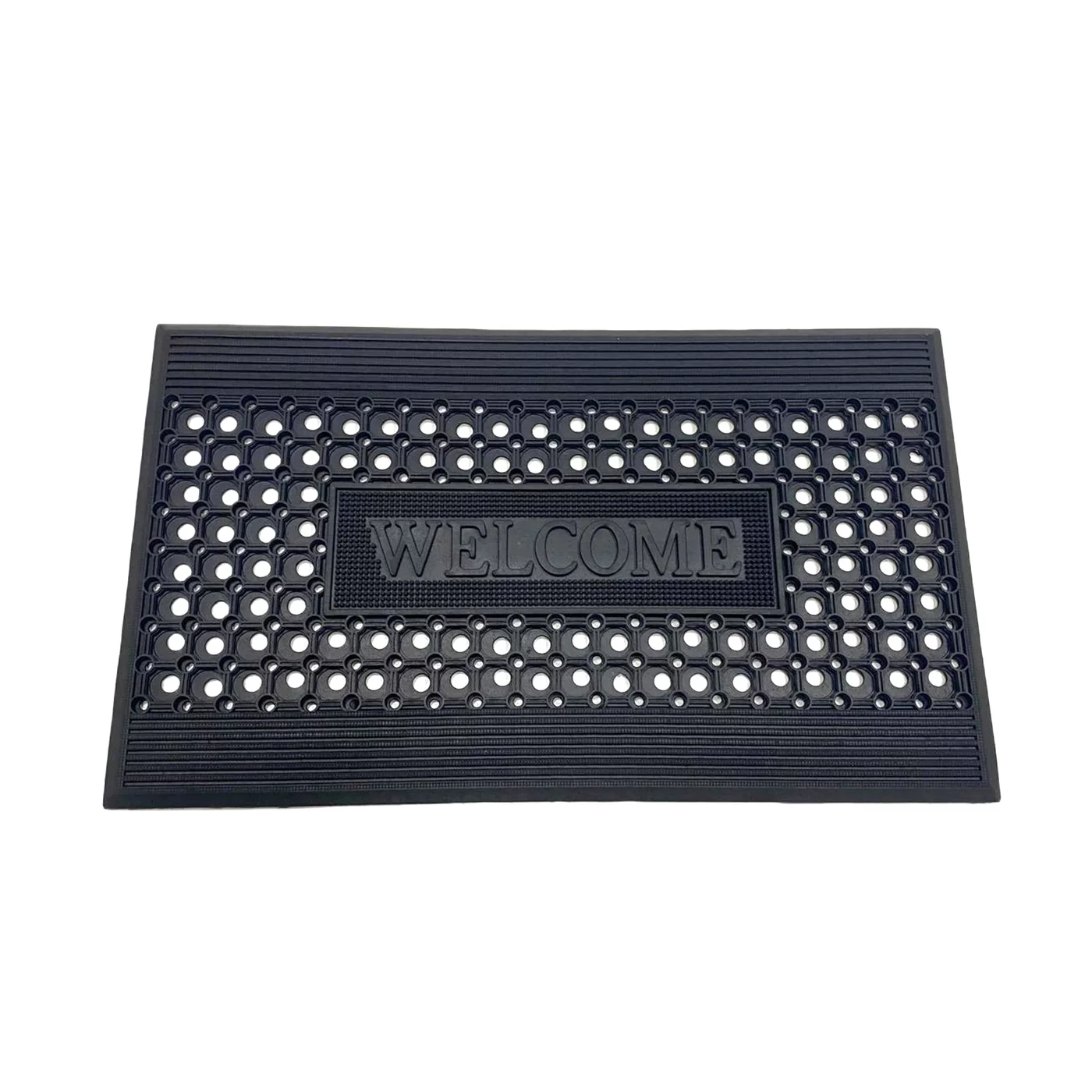 Gummimatte für den Außenbereich  FLOMA HoneyComb Ramp Welcome - Länge 45 cm, Breite 75 cm, Höhe 1,5 cm