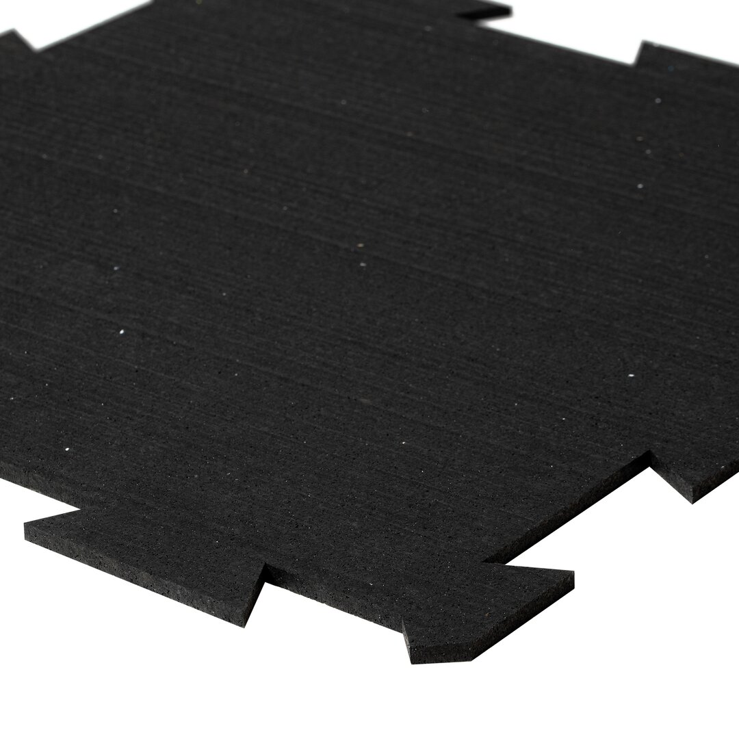 Černá gumová modulová puzzle dlažba (roh) FLOMA IceFlo SF1100 - délka 100 cm, šířka 100 cm a výška 0,8 cm