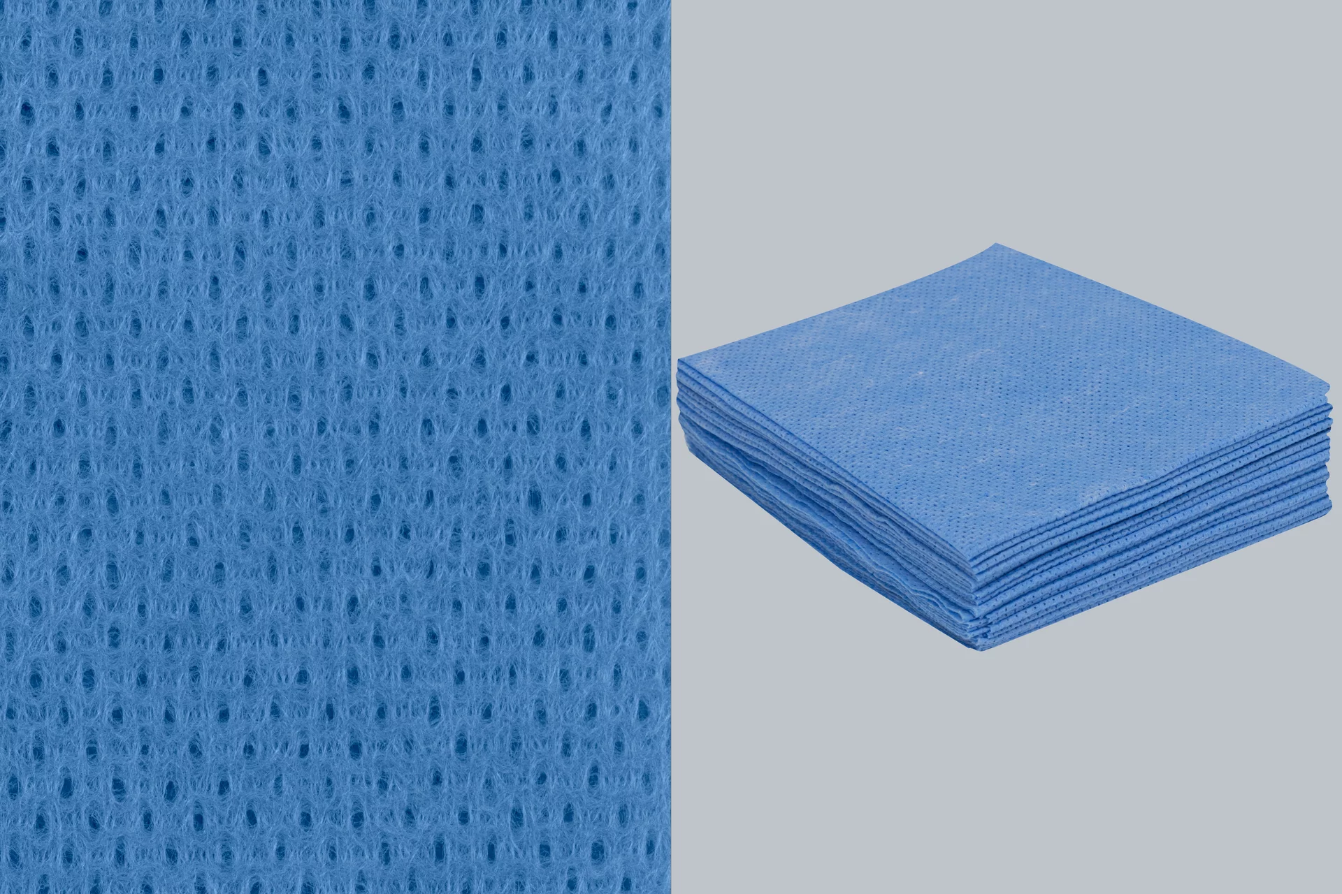 Modrá textilní rychlosavá průmyslová čisticí utěrka FLOMA WPDN55 - délka 40 cm, šířka 30 cm - 20 ks