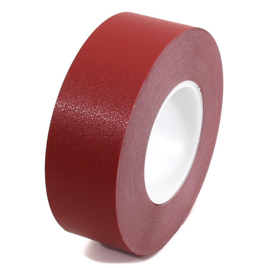 Červená plastová vodeodolná protišmyková páska FLOMA Resilient Standard - dĺžka 18,3 m, šírka 5 cm, hrúbka 1 mm