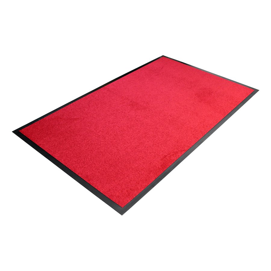Červená textilní vnitřní čistící vstupní rohož - délka 90 cm, šířka 150 cm a výška 0,7 cm
