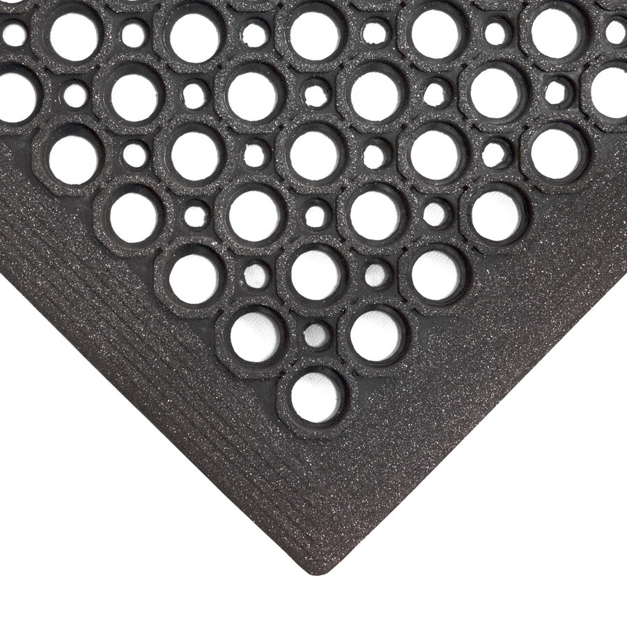 Černá gumová protiúnavová protiskluzová olejivzdorná rohož (100% nitrilová pryž) High-Duty Grit - délka 150 cm, šířka 90 cm a výška 1,25 cm