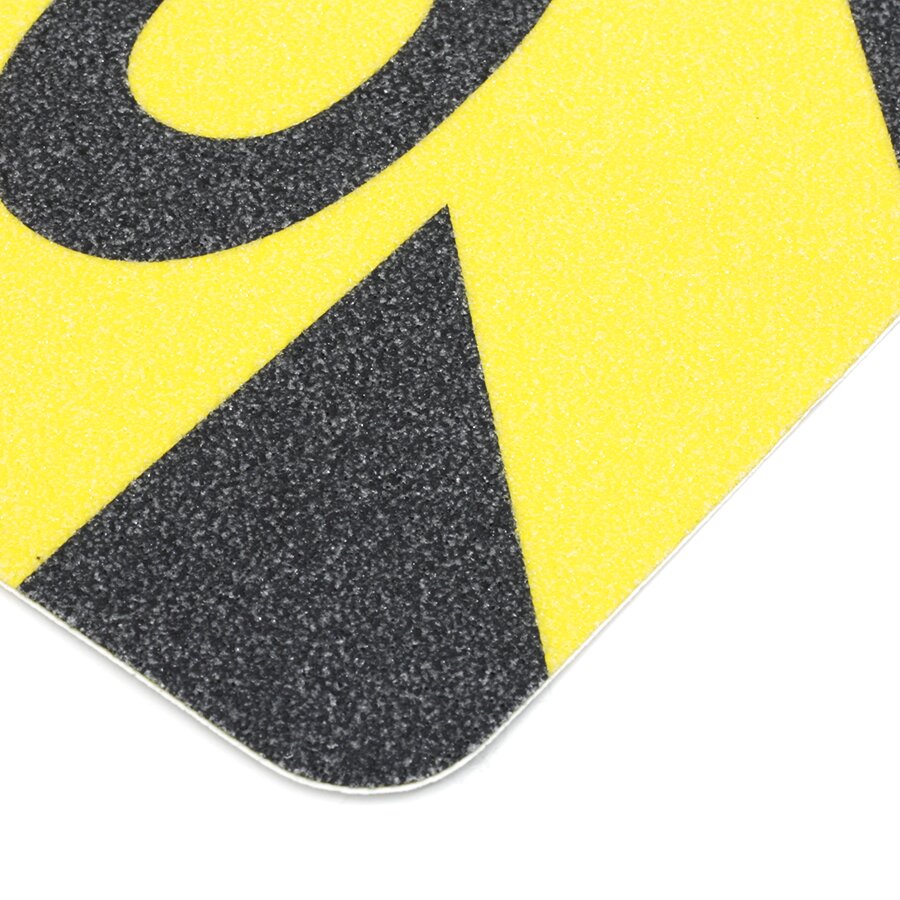 Čierno-žltá korundová protišmyková páska s potlačou (pás) FLOMA Printed - dĺžka 15 cm, šírka 61 cm, hrúbka 0,7 mm