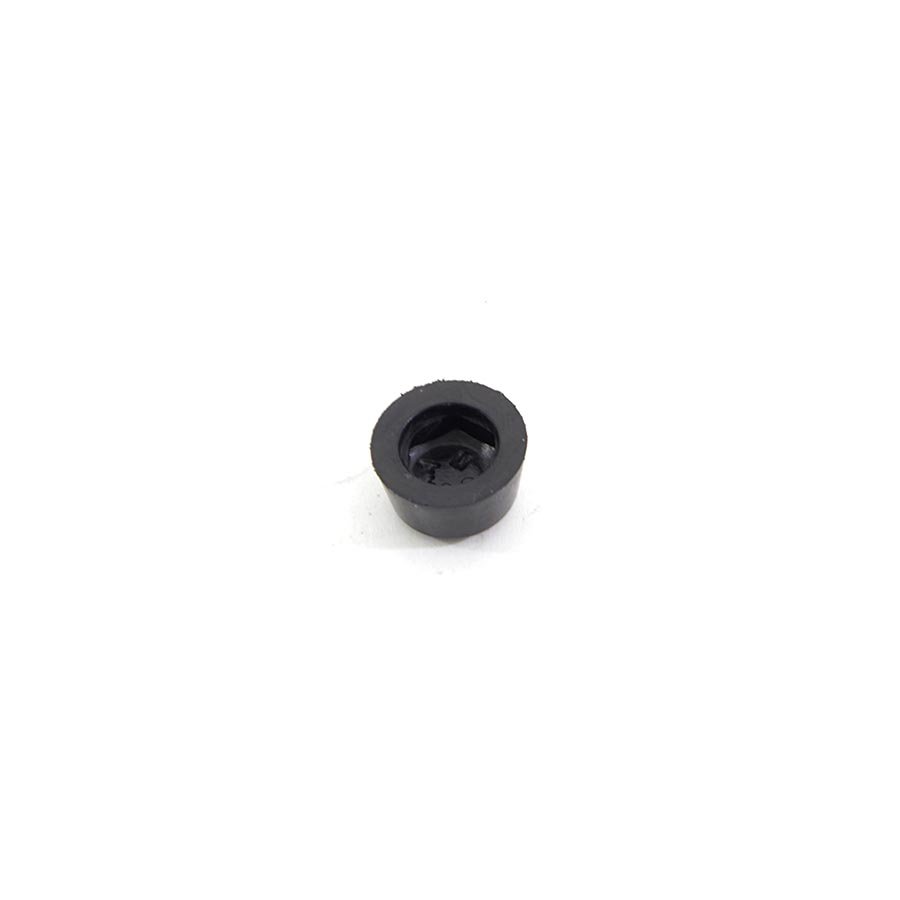 Černý pryžový doraz návlečný pro hlavu šroubu FLOMA - průměr 1,7 cm a výška 0,9 cm