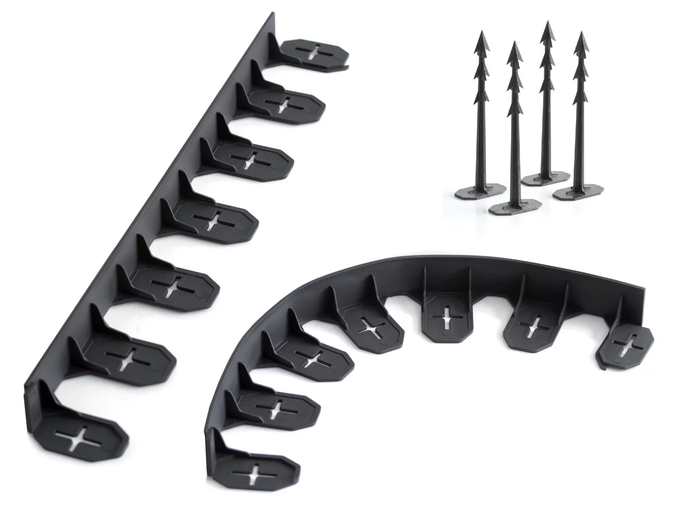 Gartiger Bordstein aus Kunststoff - Länge 480 cm, breite 8,4 cm, Höhe 4,5 cm - schwarzer