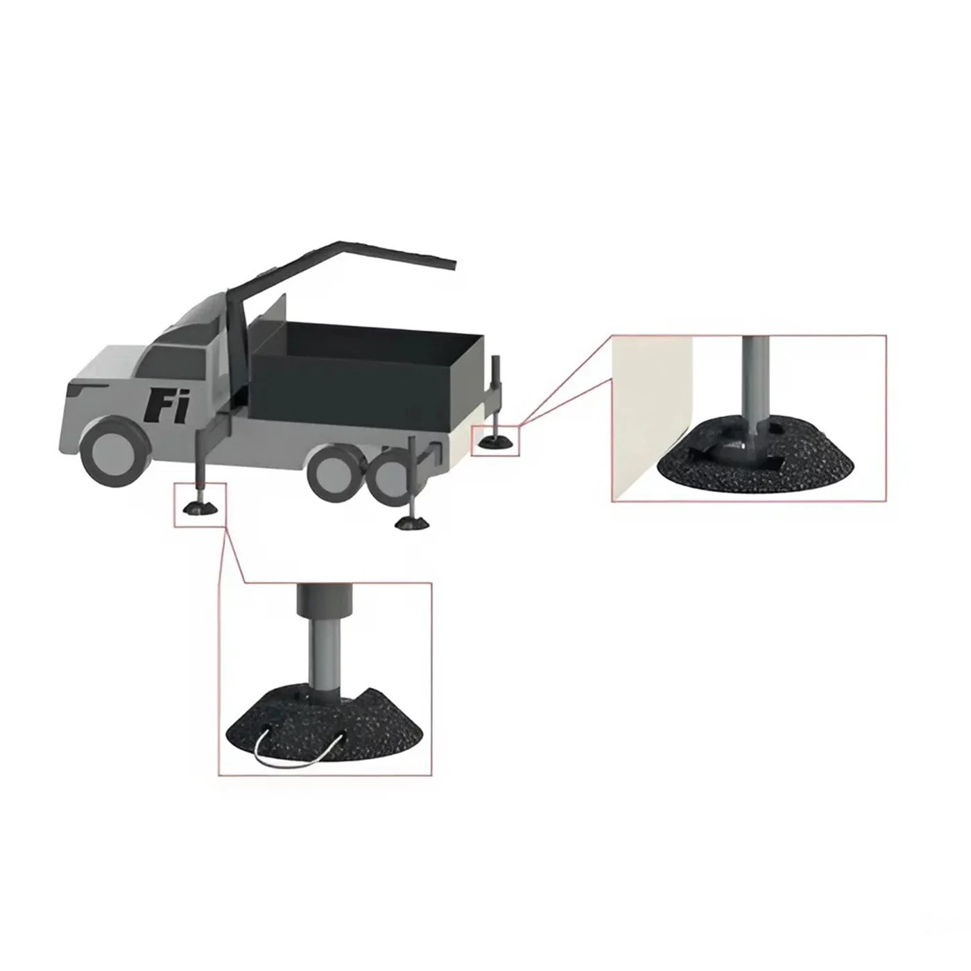 Stabilisierende Unterlegplatte unter den Füßen von Maschinen, Handhabungs- und Baugeräten FLOMA - Durchmesser 40 cm, Höhe 7 cm
