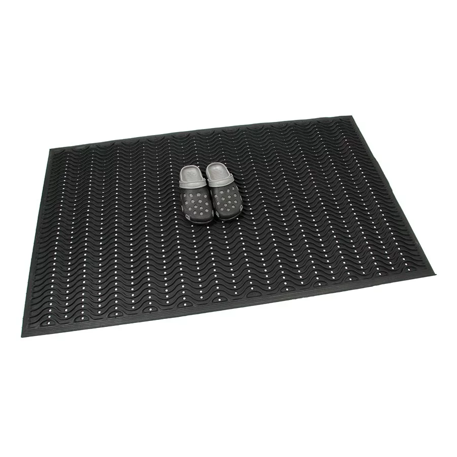 Gumová čisticí vstupní rohož FLOMA Waves - délka 60 cm, šířka 90 cm, výška 1,5 cm