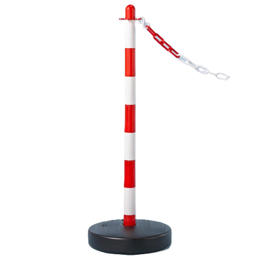 Spalte aus Kunststoff - Durchmesser 3,9 cm, Höhe 90 cm - rot-weiße