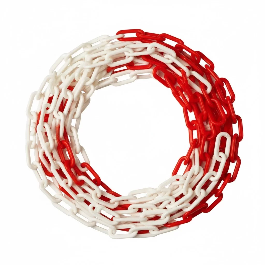 Bílo-červený plastový vymezovací řetěz FLOMA TC20 - průměr 0,8 cm, délka 25 m