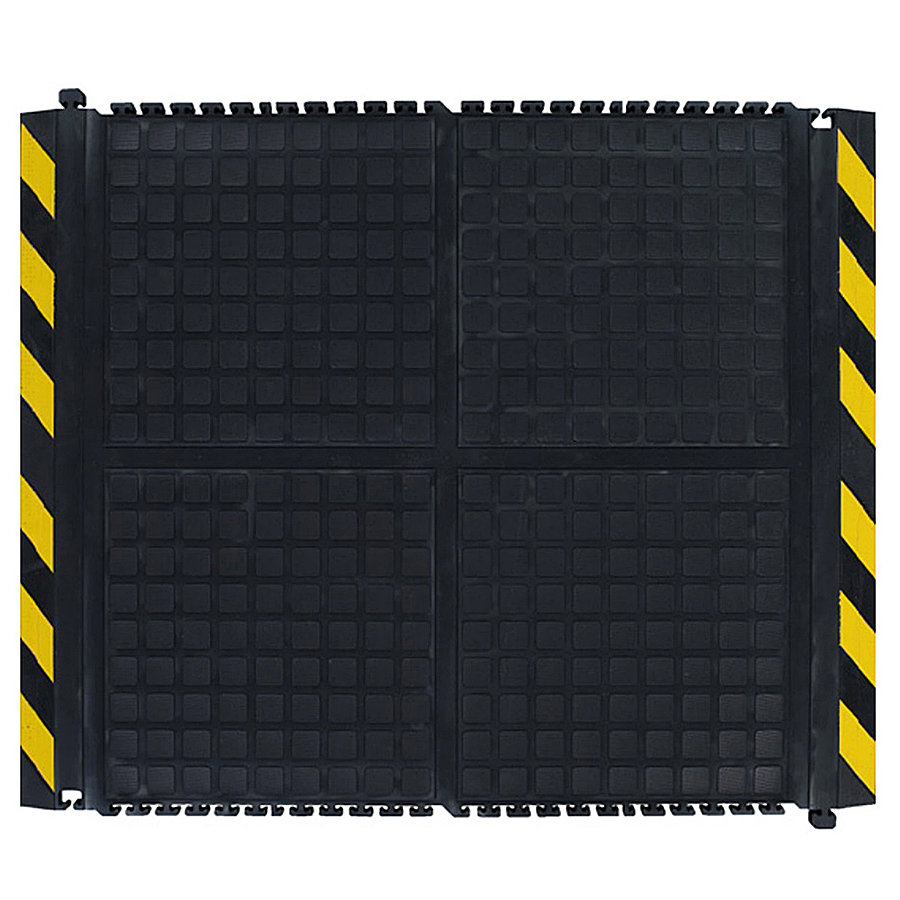 Čierno-žltá podlahová protiúnavová rohož (stred) - dĺžka 91 cm, šírka 111 cm, výška 1,9 cm