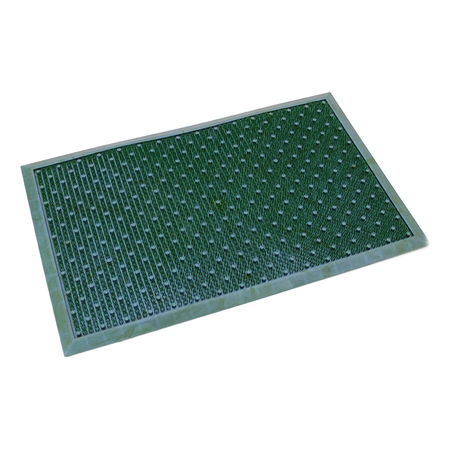 Zelená čistící venkovní vstupní rohož FLOMA Dots - délka 37 cm a šířka 60 cm