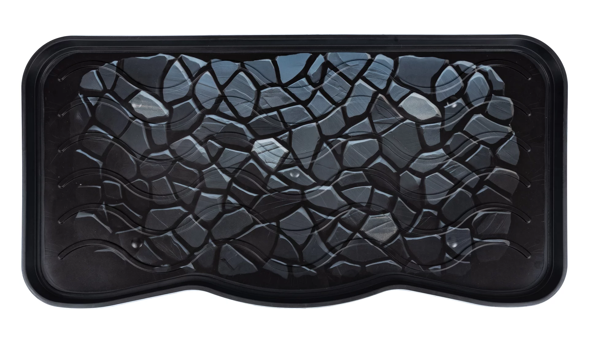 Schuhabtropfer aus Kunststoff für Schuhe FLOMA Stone Mosaic - Länge 38 cm, Breite 75 cm, Höhe 2,1 cm