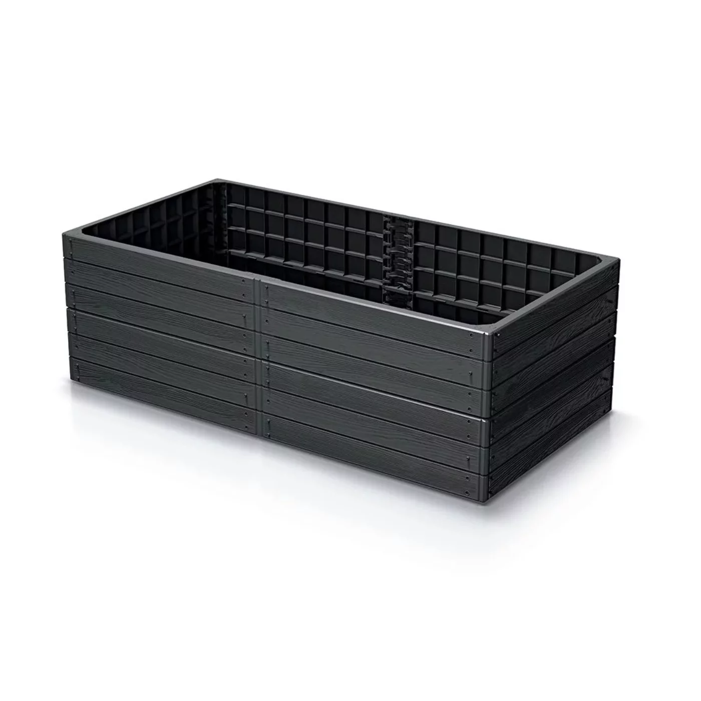 Šedý vyvýšený stohovatelný záhon GH68 - délka 149,2 cm, šířka 75,6 cm, výška 25 cm
