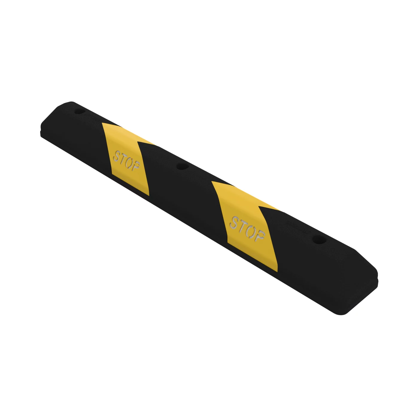 Černo-žlutý plastový (PPC) reflexní parkovací doraz FLOMA PS91 - délka 110 cm, šířka 15 cm, výška 10 cm