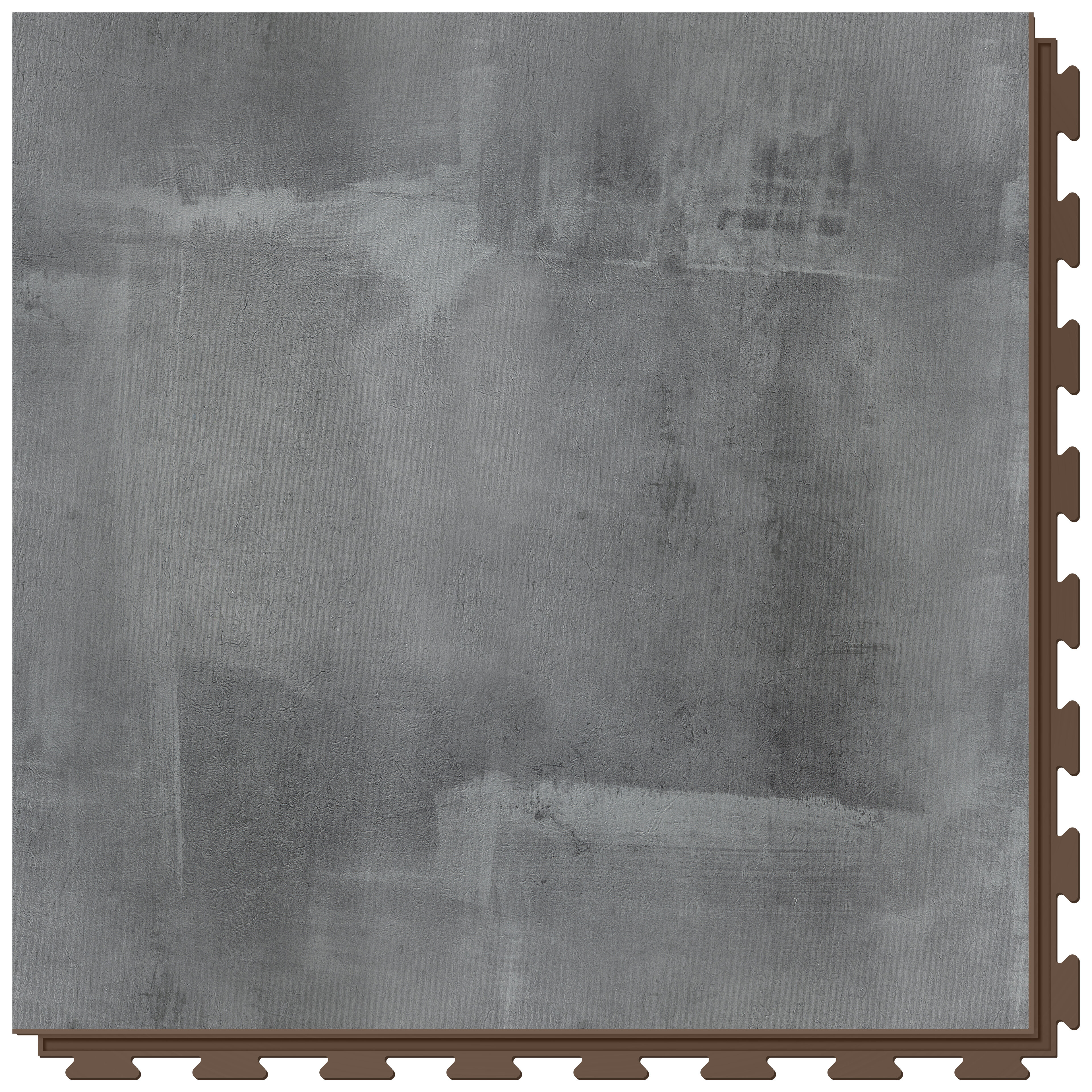 Sivá PVC vinylová dlažba Fortelock Business Viken Deep Night C001 Brown - dĺžka 66,8 cm, šírka 66,8 cm, výška 0,7 cm