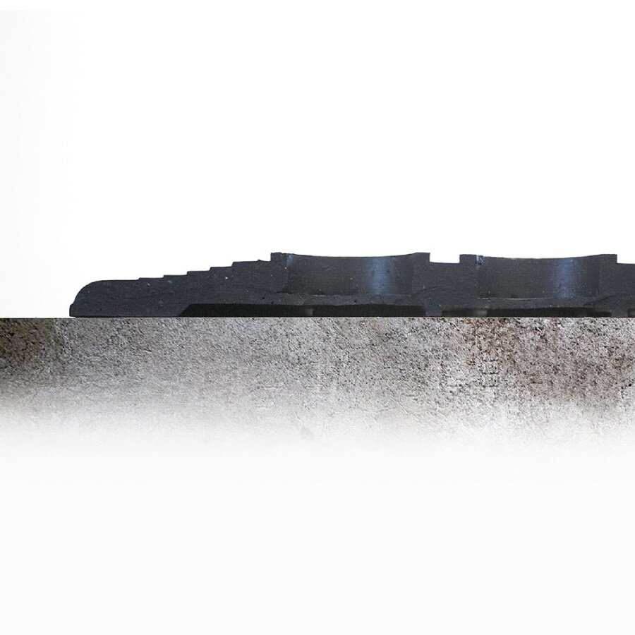 Černá gumová protiúnavová protiskluzová olejivzdorná rohož (okraj) - délka 150 cm, šířka 90 cm a výška 1,25 cm