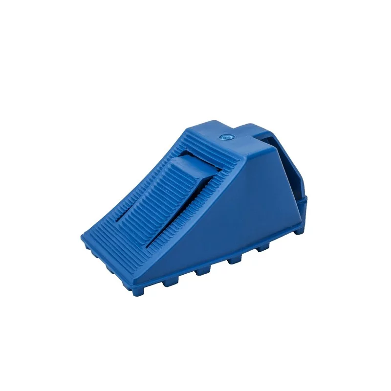 Sicherer Radkeil aus Stahl Und aus Kunststoff - Breite 10 cm, Höhe 9 cm - blauer