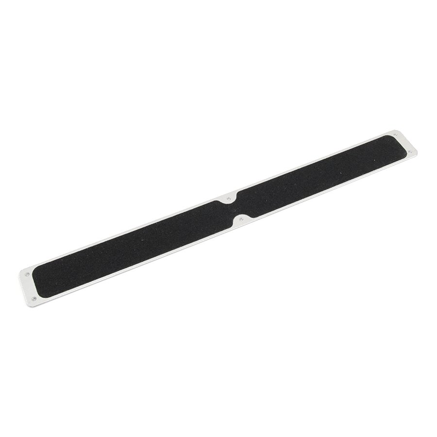 Černý hliníkový protiskluzový nášlap na schody FLOMA Bolt Down Plate - délka 63,5 cm, šířka 6,3 cm a tloušťka 1,6 mm