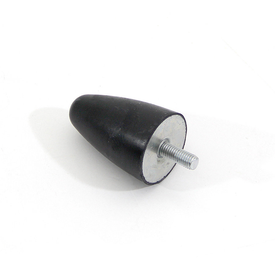 Čierny gumový doraz tvaru kužeľa so skrutkou FLOMA - šírka 5 cm a výška 5,8 cm
