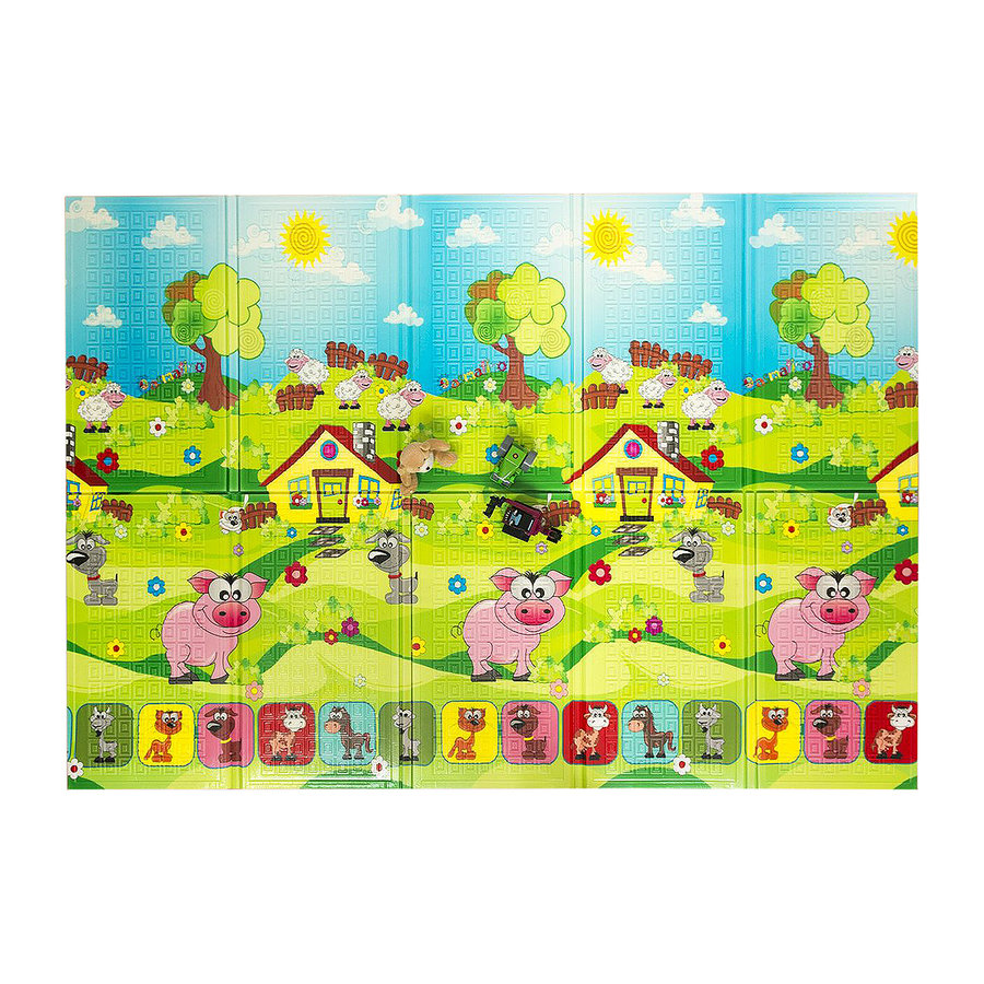 Pěnová skládací dětská hrací podložka Casmatino Piggy - délka 200 cm, šířka 140 cm a výška 1 cm