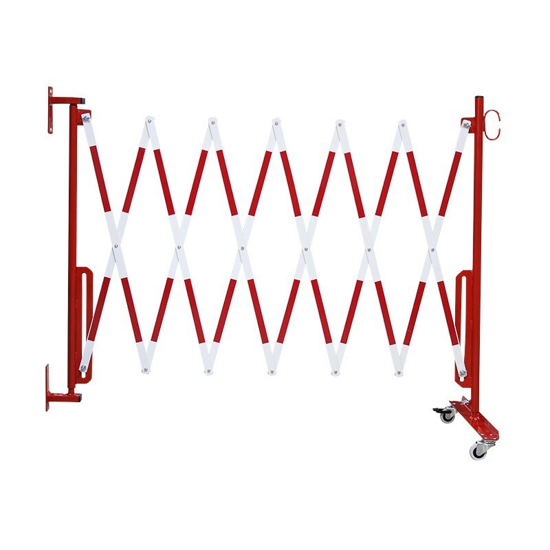 Bílo-červená nástěnná mobilní zábrana - délka 3,6 m a výška 1,05 m