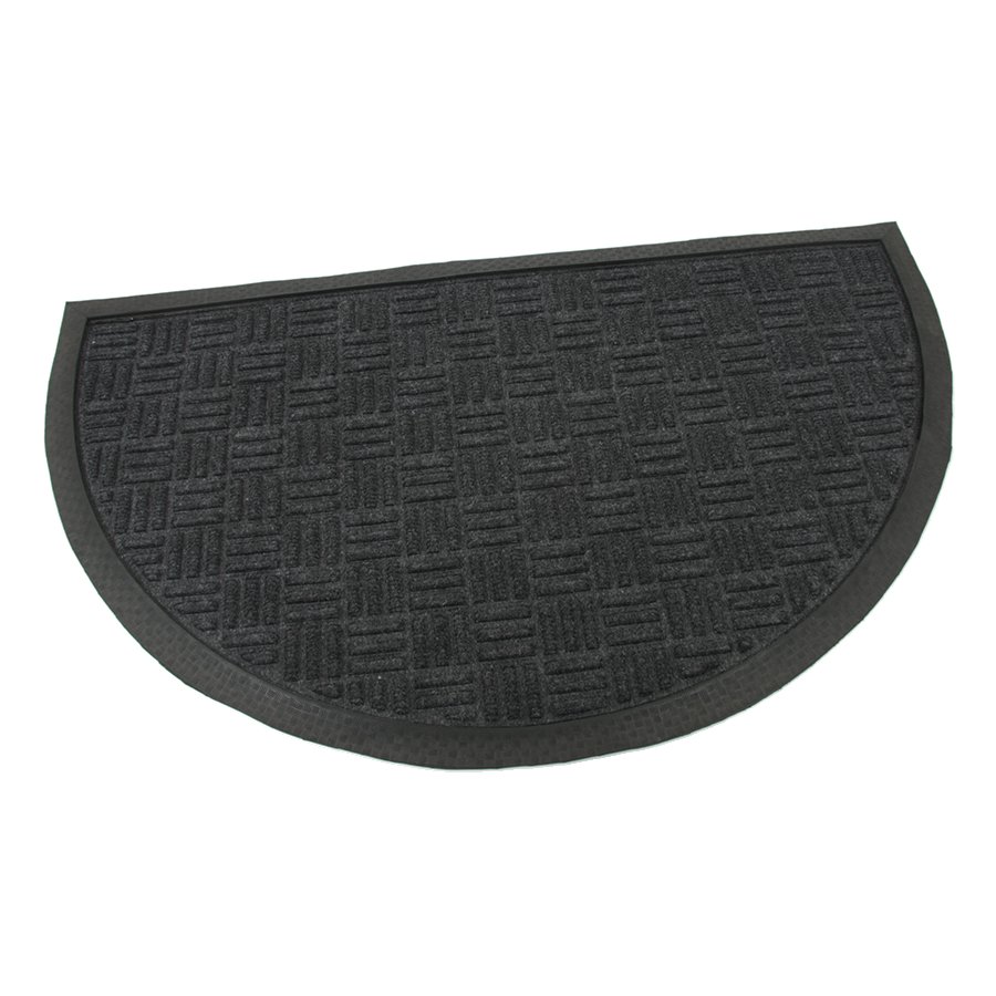 Textilní půlkruhová vstupní rohož FLOMA Criss Cross - délka 45 cm, šířka 75 cm, výška 0,8 cm