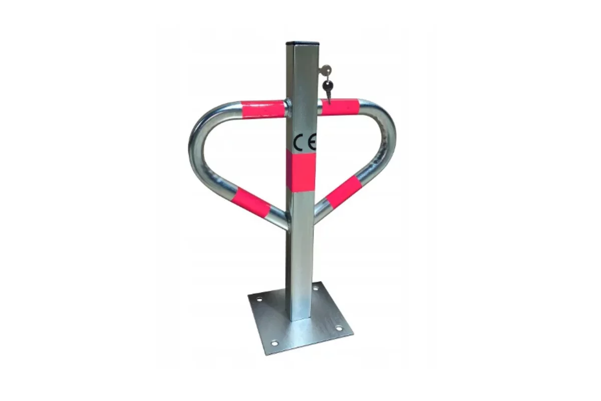 Klappbare parkende Parkschranke aus Stahl - Breite 44 cm, Höhe 60 cm - silberne