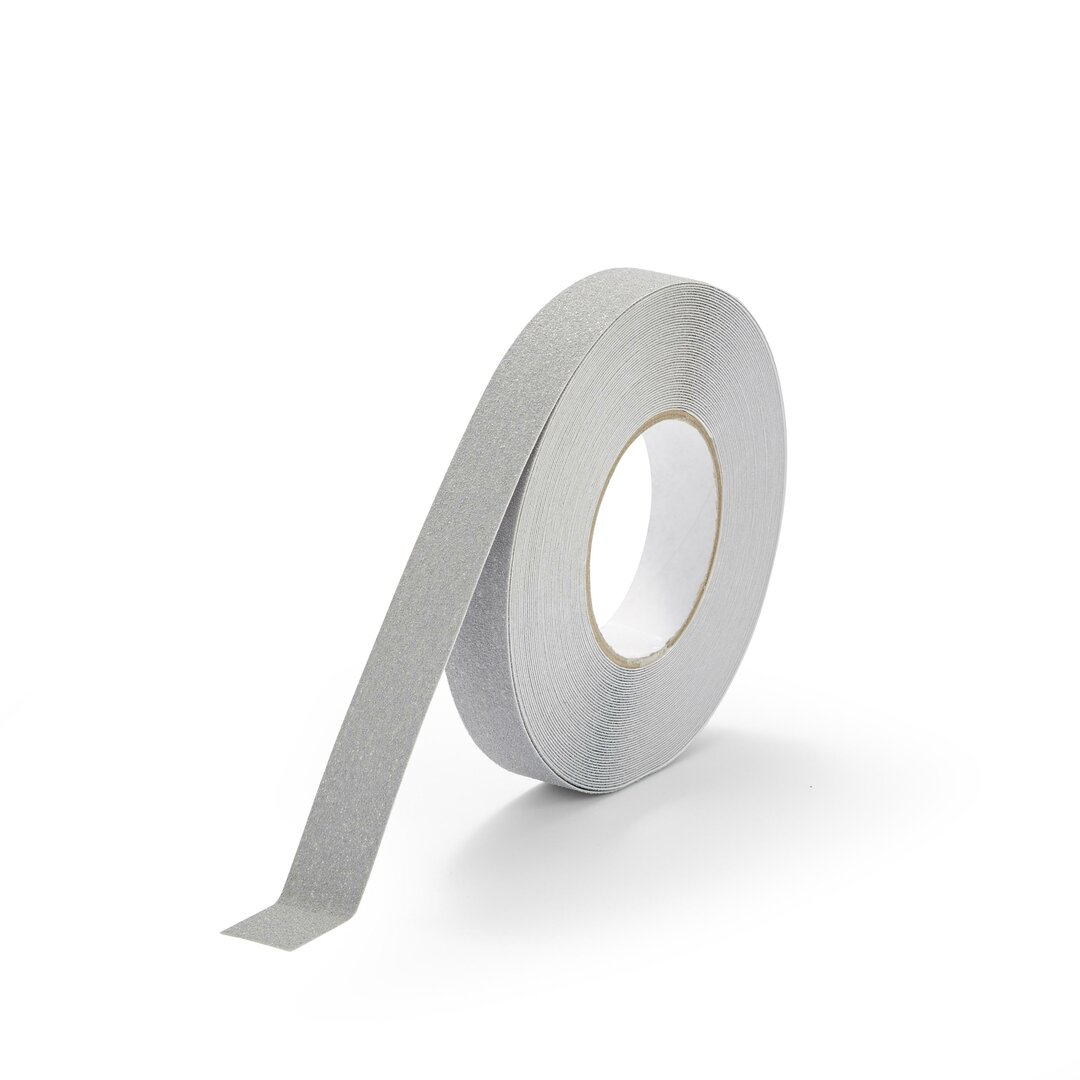 Šedá korundová protiskluzová páska FLOMA Standard - délka 18,3 m, šířka 2,5 cm, tloušťka 0,7 mm