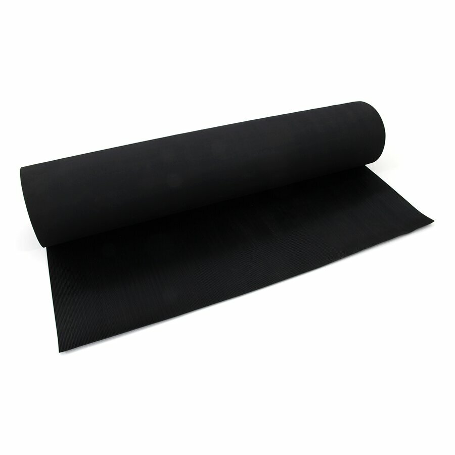 Černá protiskluzová průmyslová rohož (metráž) Rib ‘n’ Roll - délka 1 cm, šířka 100 cm a výška 0,3 cm