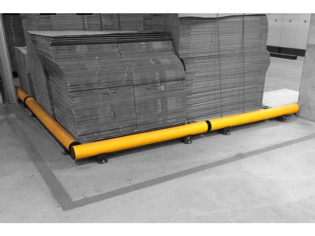 Sicherheitsbarriere - Durchmesser 12,5 cm, Länge 200 cm, Höhe 20 cm - gelbe