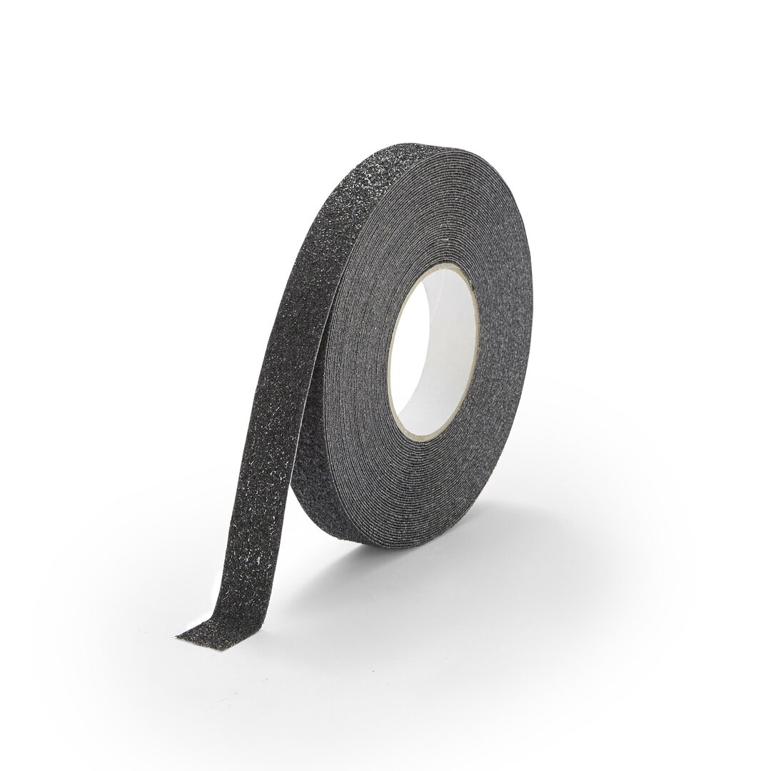 Čierna korundová protišmyková páska pre nerovné povrchy FLOMA Conformable - dĺžka 18,3 m, šírka 2,5 cm, hrúbka 1,1 mm