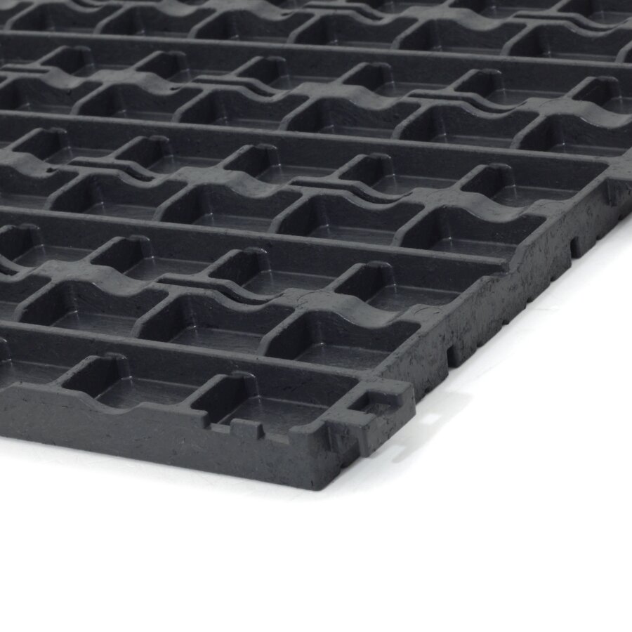 Sivá gumová terasová dlažba FLOMA Cosmopolitan - dĺžka 30,5 cm, šírka 30,5 cm a výška 1,5 cm