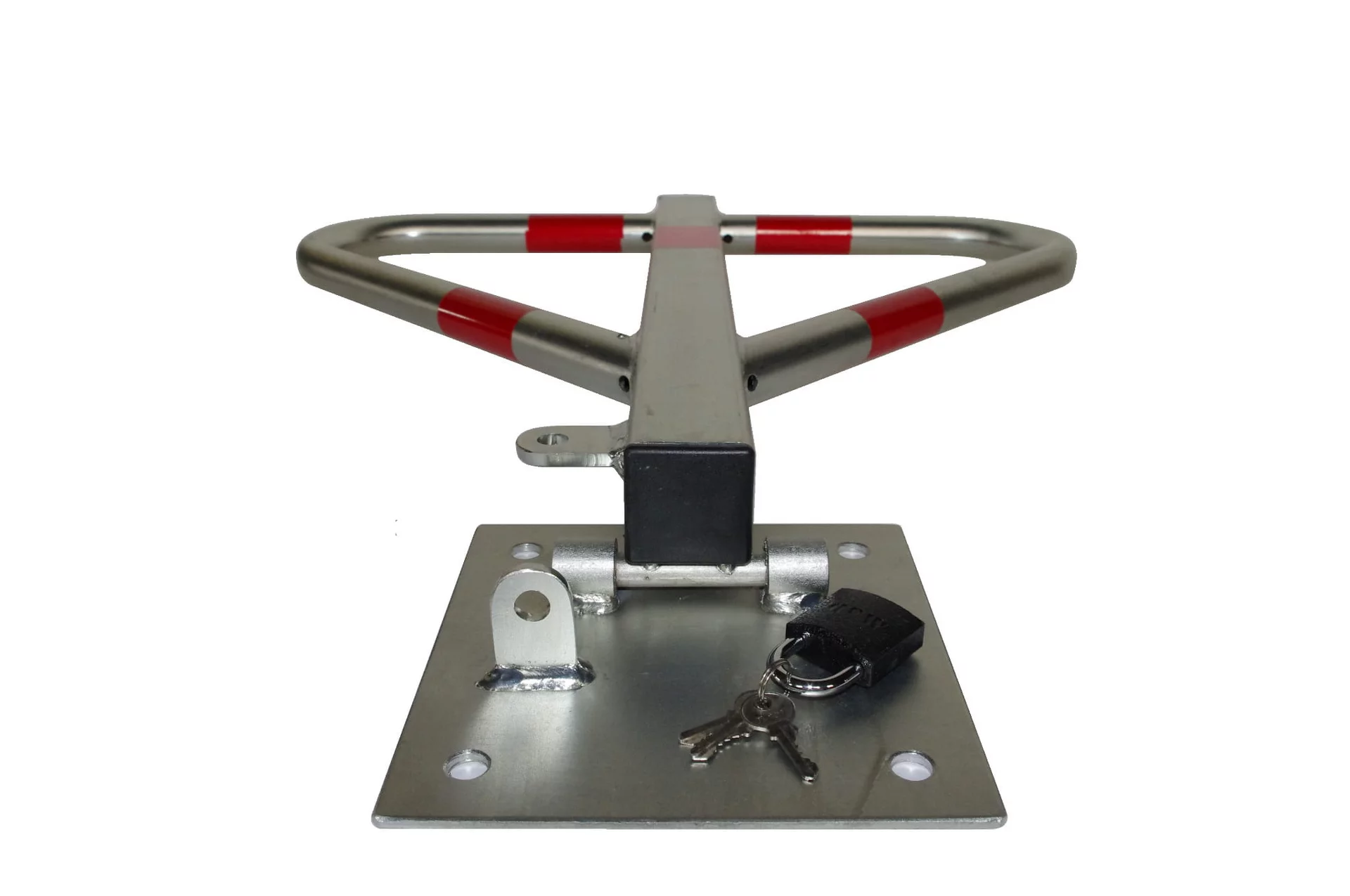 Klappbare Parkschranke aus Stahl - Breite 58 cm, Höhe 60 cm - silberne