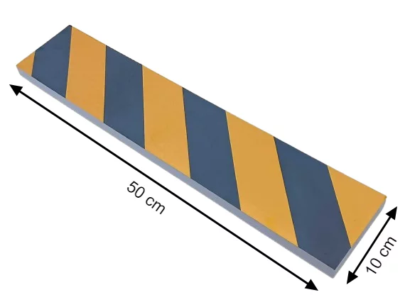 Zabezpieczenie ścienne pianką czarno-żółtą (pas) - długość 50 cm, szerokość 10 cm, grubość 2 cm