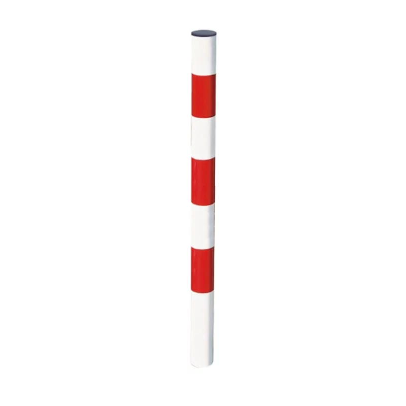 Bílo-červený ocelový blokovací sloupek - průmer 7,6 cm, výška 118 cm