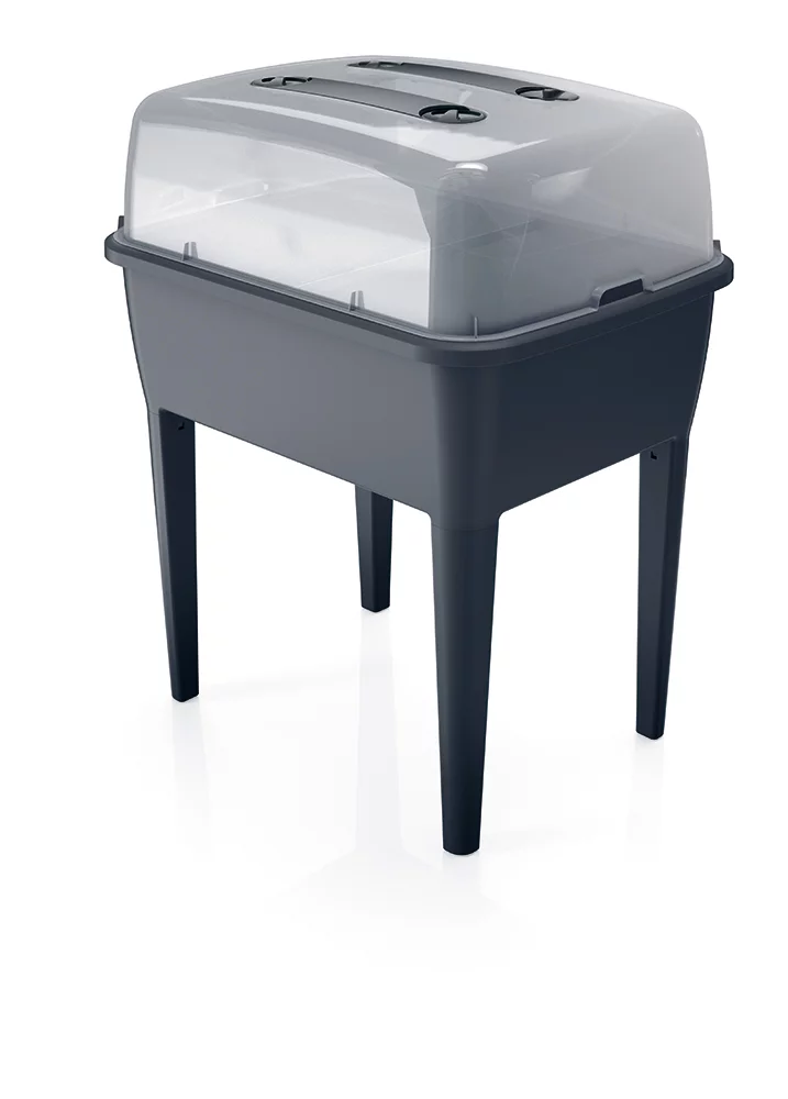 Gartiges Anzuchtschale aus Kunststoff - Länge 77 cm, Breite 58 cm, höhe 96,3 cm - graues