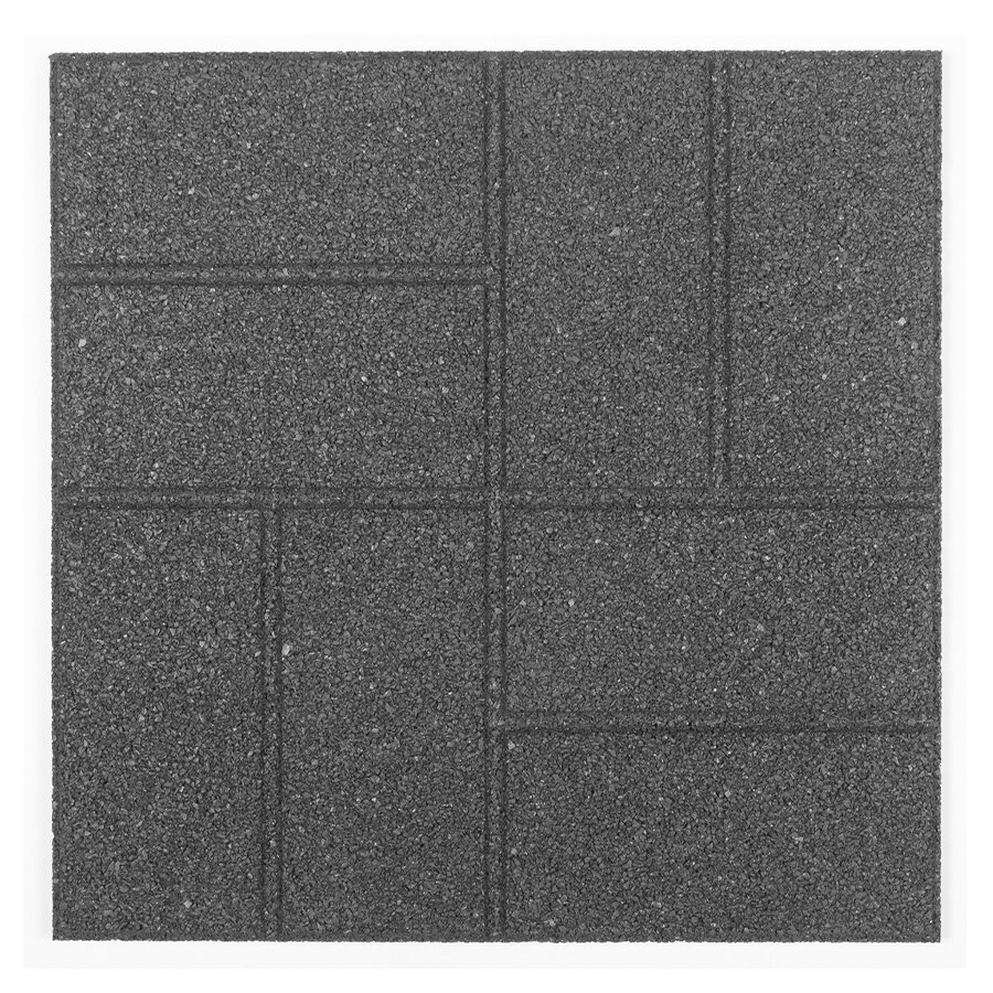 Šedá gumová terasová dlažba FLOMA Cobblestone - délka 40,5 cm, šířka 40,5 cm, výška 1,5 cm