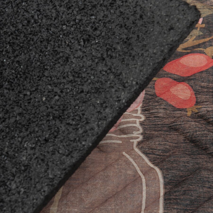 Textilní gumová vstupní rohožka FLOMA Mason jar - délka 45 cm, šířka 75 cm, výška 1,1 cm