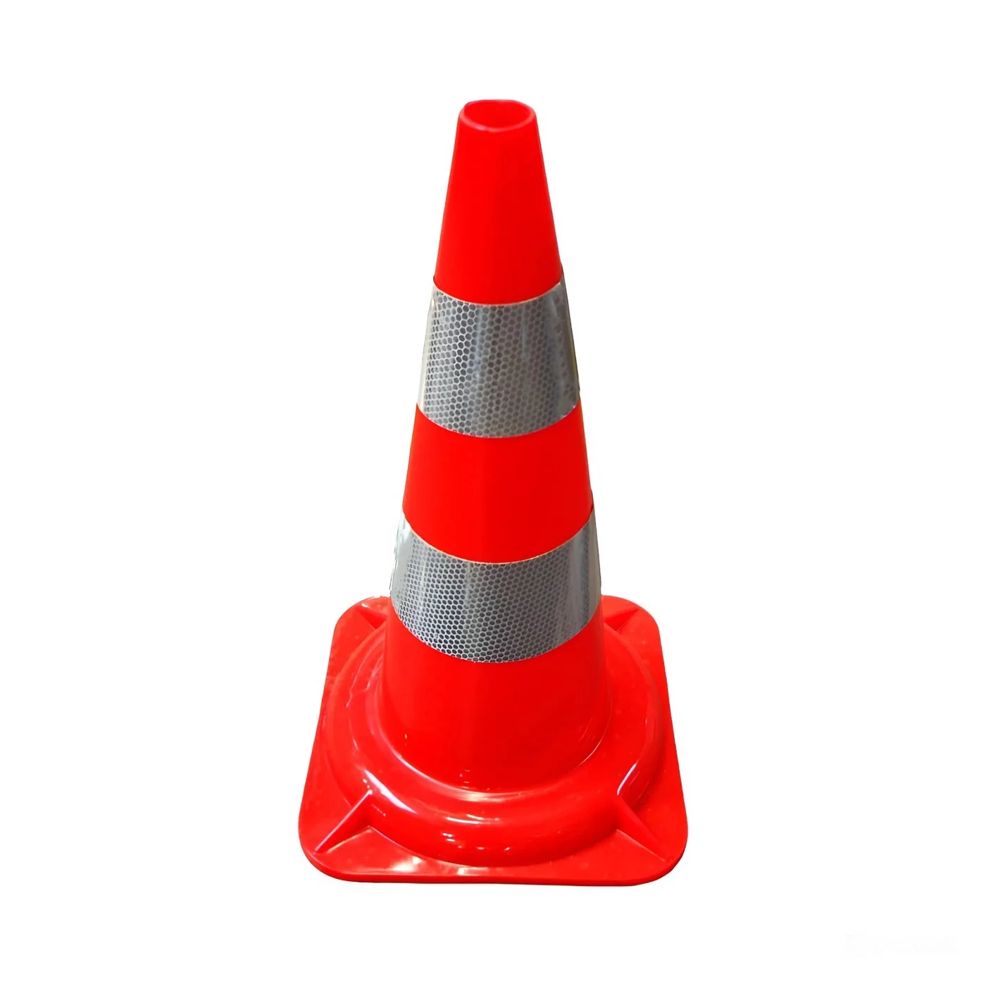 Oranžový plastový (PVC) dopravní reflexní kužel FLOMA CF46 - délka 29,5 cm, šířka 29,5 cm, výška 50 cm