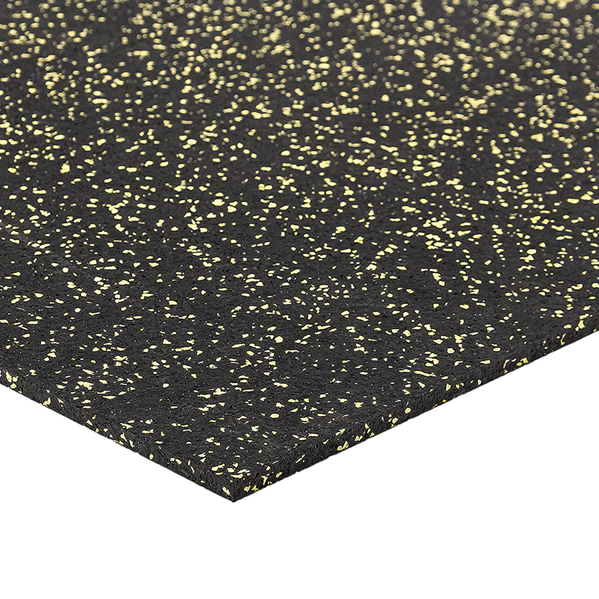 Čierno-žltá gumová modulová puzzle dlažba (stred) FLOMA FitFlo SF1050 - dĺžka 50 cm, šírka 50 cm, výška 0,8 cm