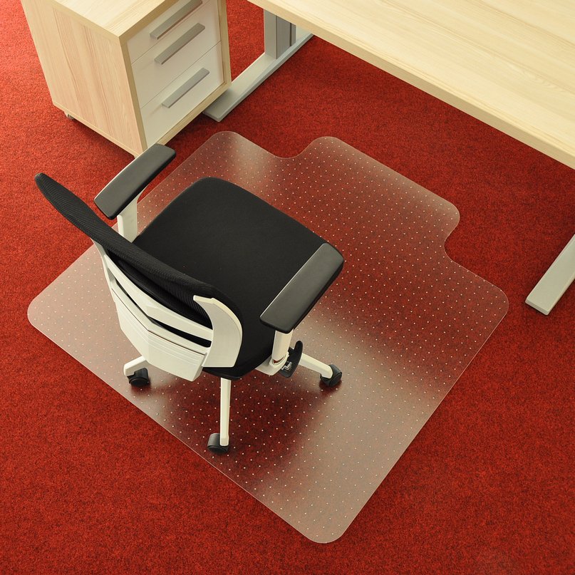 Priehľadná ochranná podložka pod stoličku na koberec FLOMA OCMat Profi - dĺžka 120 cm, šírka 120 cm a výška 0,2 cm