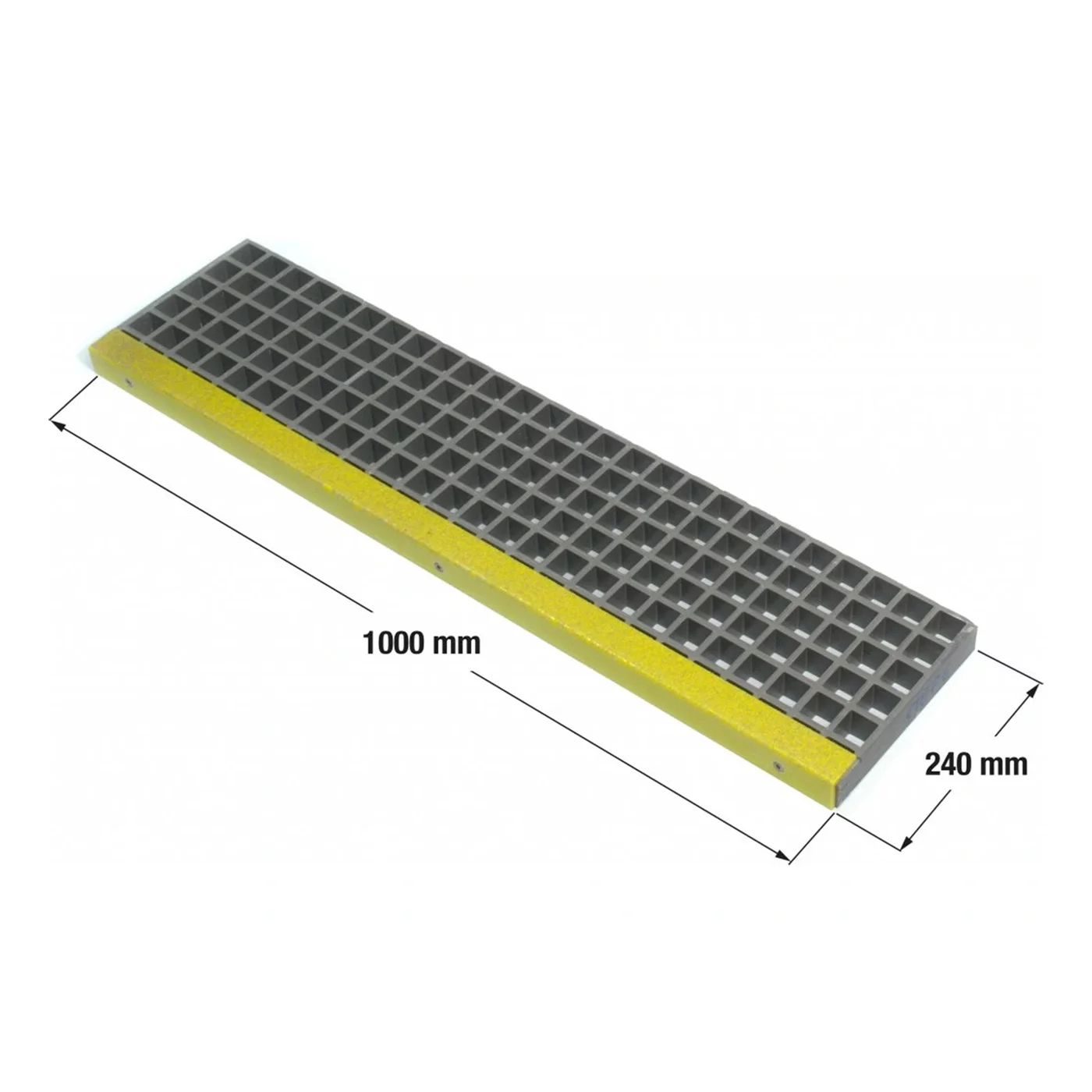 Stopień schodowy kompozytowy GRP FLOMA GrpGr - długość 100 cm, szerokość 24 cm, wysokość 3,8 cm